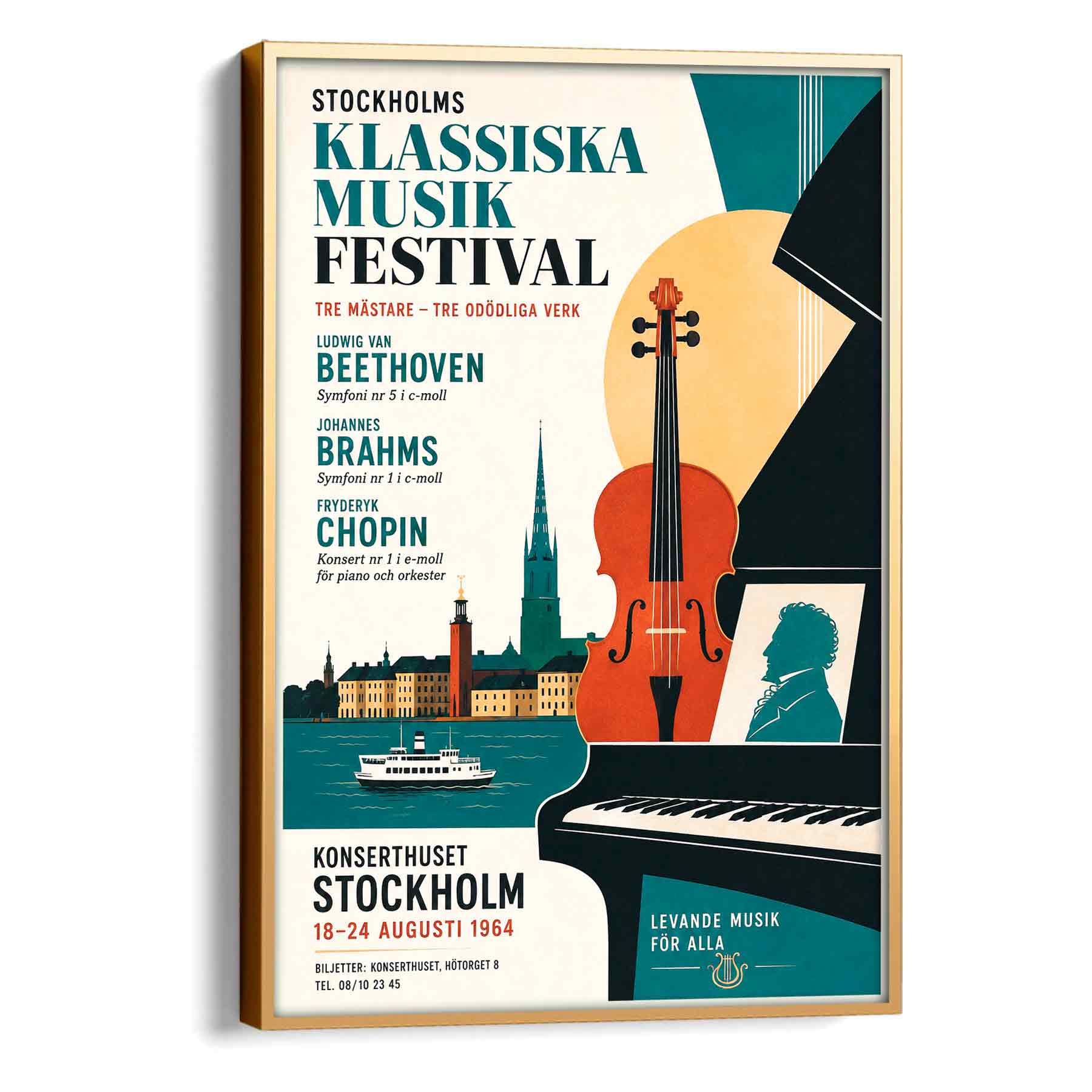 Juliste musiikki klassinen tukholma 3 LÖ 40×60 50×75-2aa
