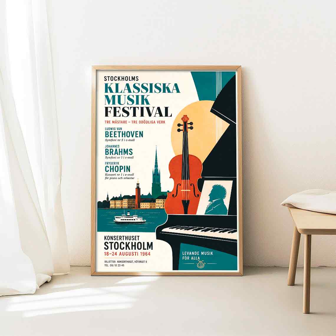Juliste musiikki klassinen tukholma 3 LÖ 40×60 50×75-2aaa