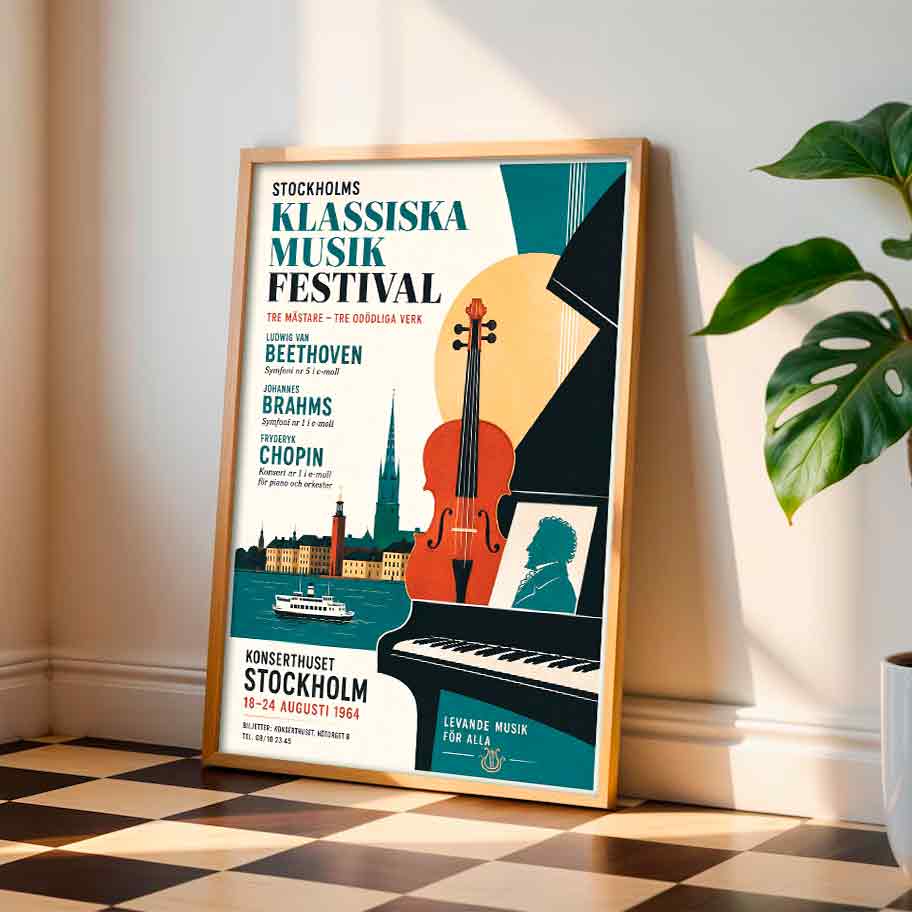 Juliste musiikki klassinen tukholma 3 LÖ 40×60 50×75-2aaaa