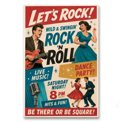 Juliste Let´s Rock - Wild and Swingin´ Rock´n´Roll