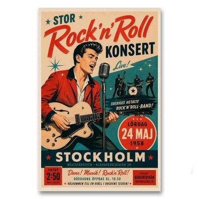 Juliste Stor Rock´n´Roll konsert Stockholm