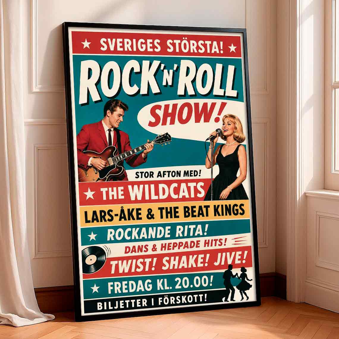 Juliste musiikki rock n roll show 2 LÖ 40×60 50x75aaa