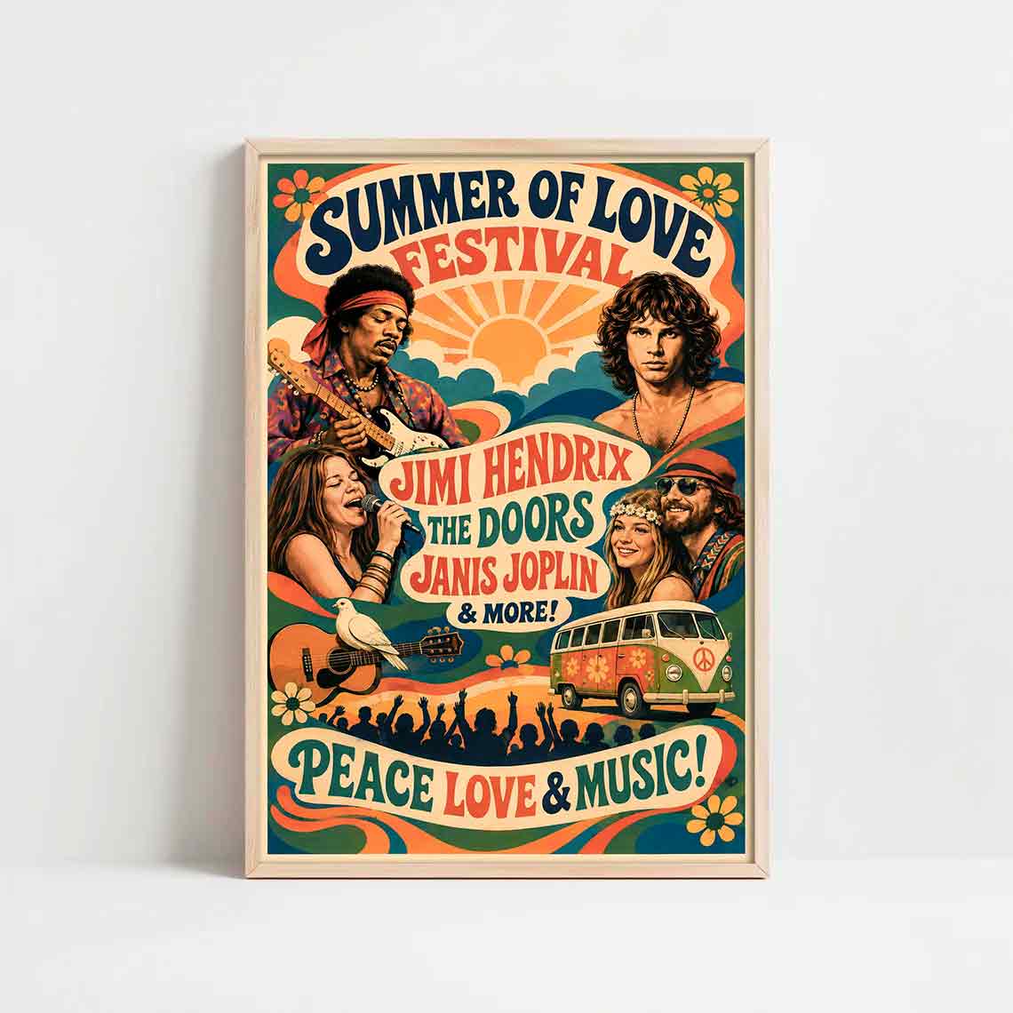 Juliste musiikki summer of love LÖ 40×60 50x75aa