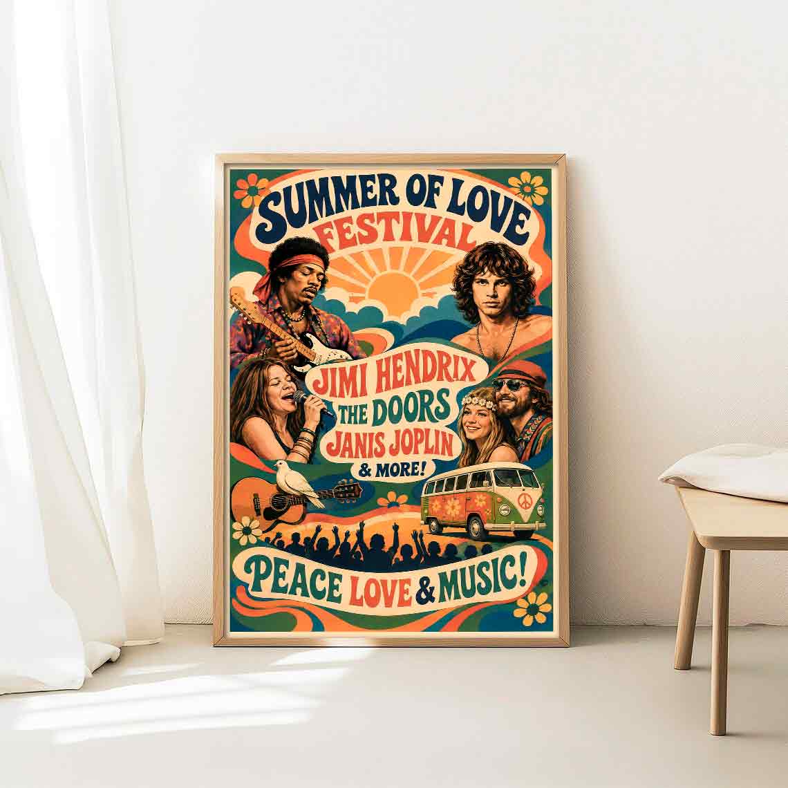 Juliste musiikki summer of love LÖ 40×60 50x75aaa