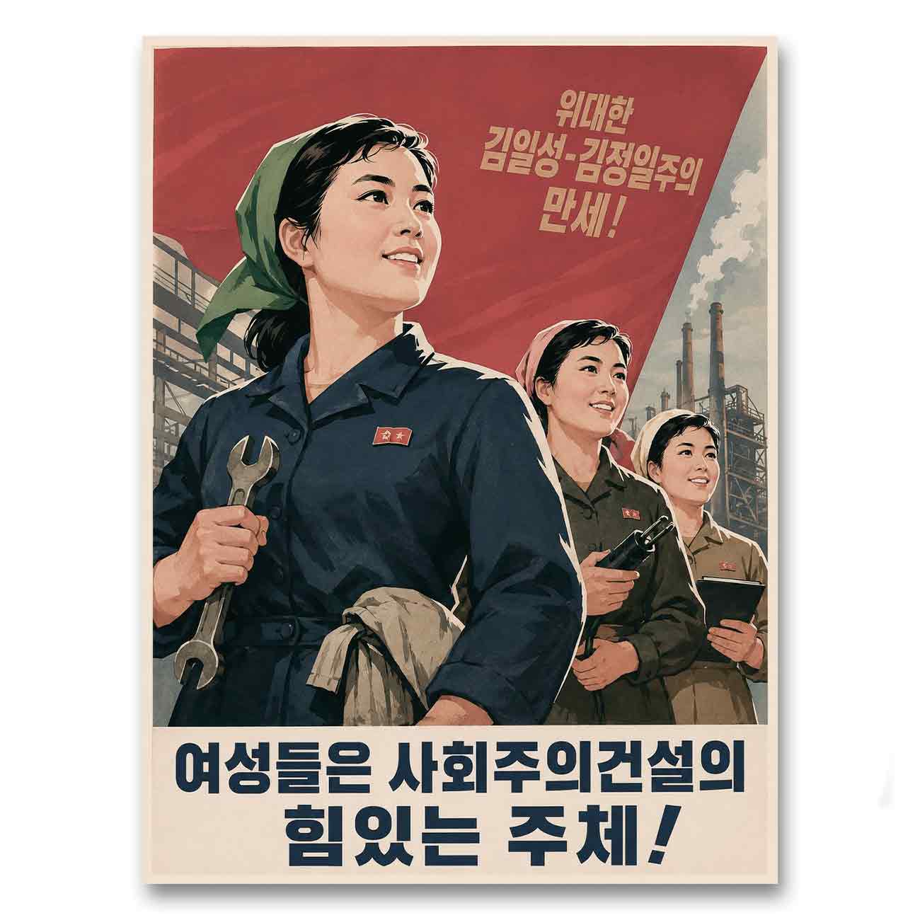 Juliste propaganda Pohjois Korea LÖ 40×55 50×70-10a