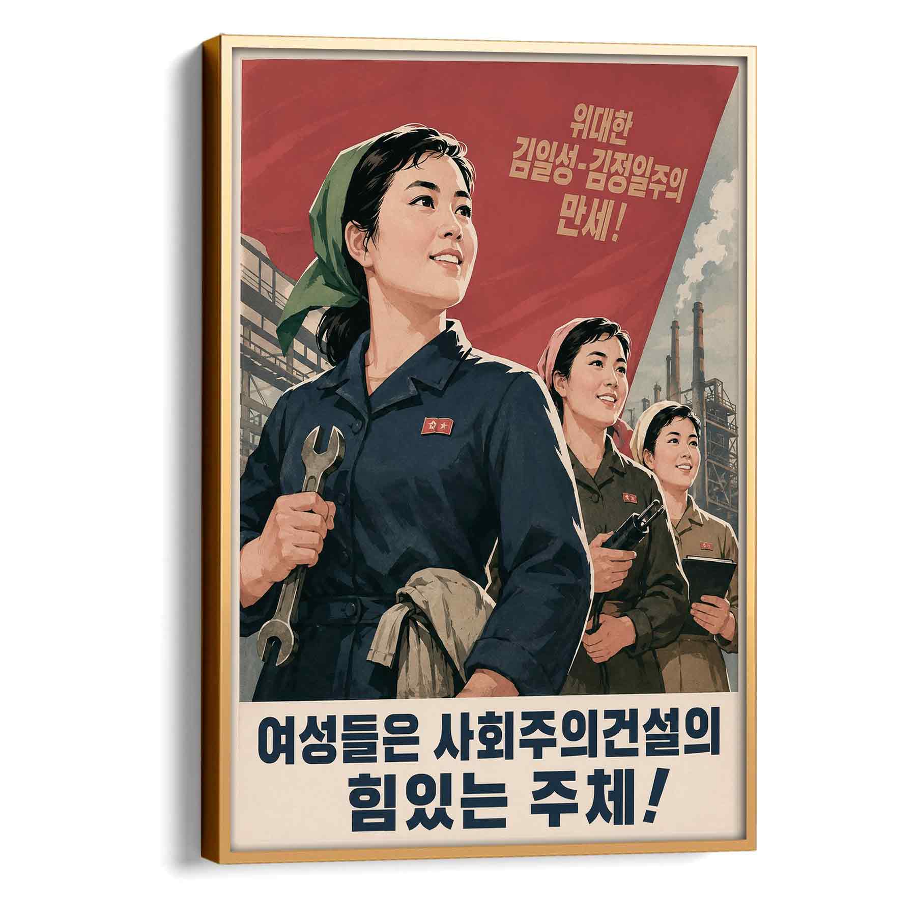 Juliste propaganda Pohjois Korea LÖ 40×55 50×70-10aa