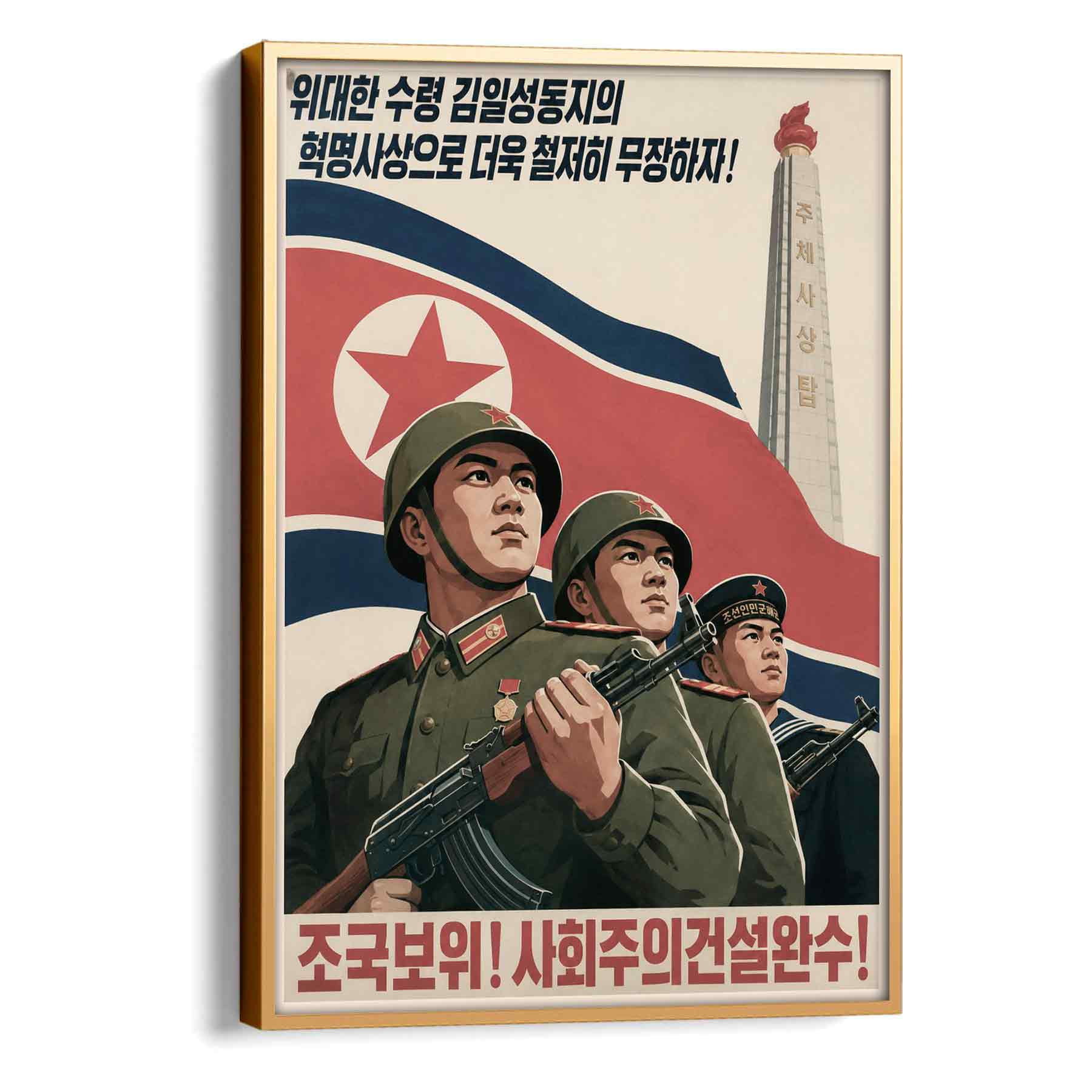 Juliste propaganda Pohjois Korea LÖ 40×55 50×70-6aa