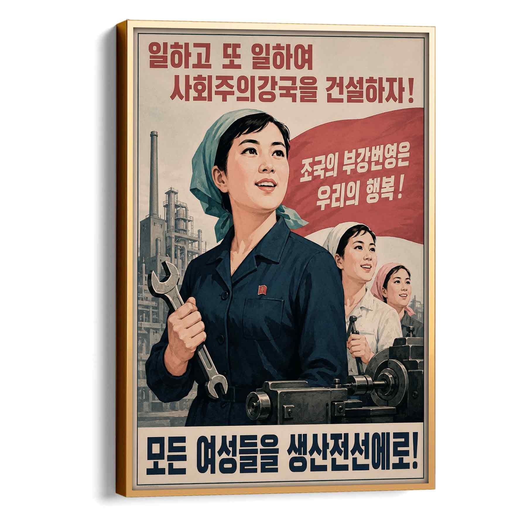Juliste propaganda Pohjois Korea LÖ 40×55 50×70-8aa
