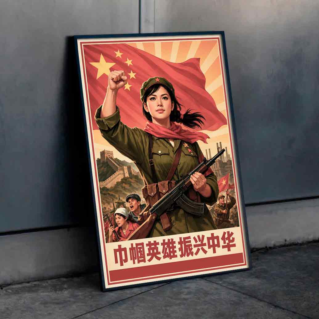 Juliste propaganda kiina a LÖ 40×60 50×75-2aa