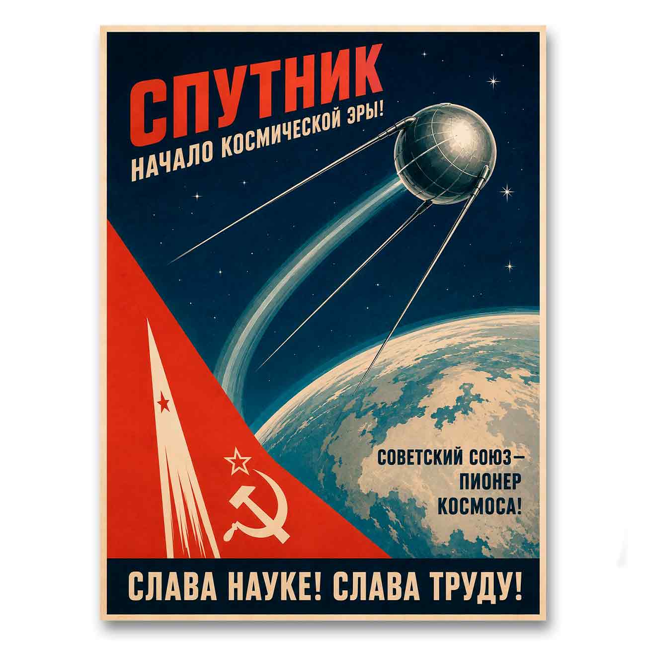 Juliste propaganda neuvostoliitto avaruus LÖ 40×55 50×70-3a