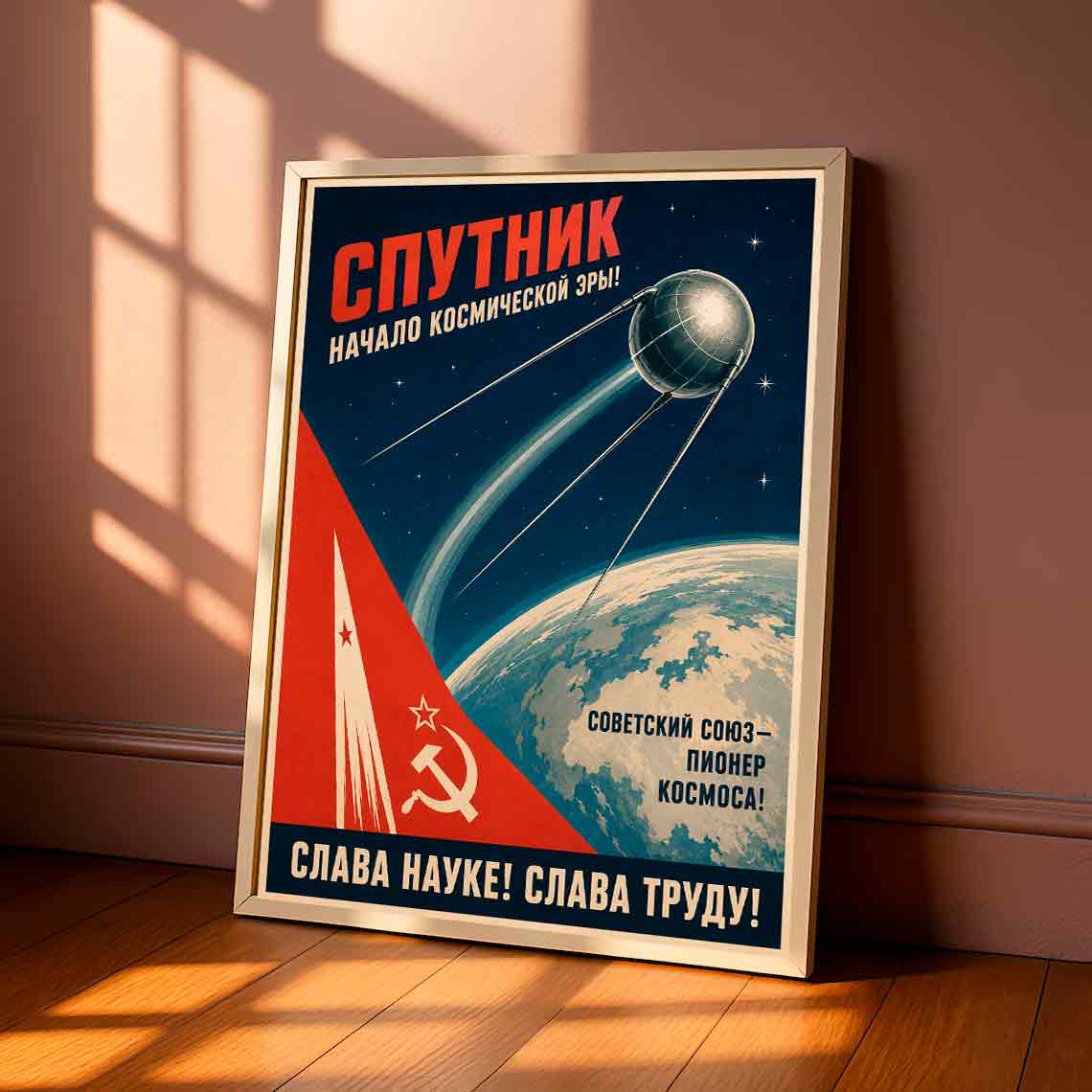 Juliste propaganda neuvostoliitto avaruus LÖ 40×55 50×70-3aaa