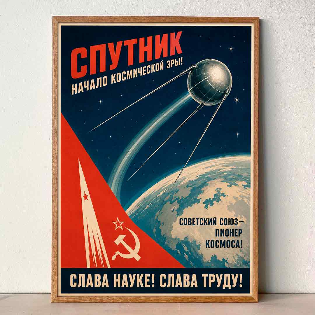 Juliste propaganda neuvostoliitto avaruus LÖ 40×55 50×70-3aaaa