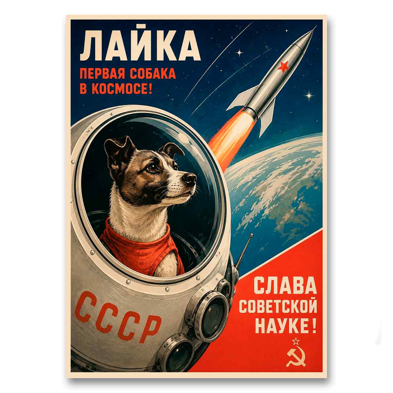 Juliste propaganda neuvostoliitto avaruus LÖ 40×55 50×70-6a