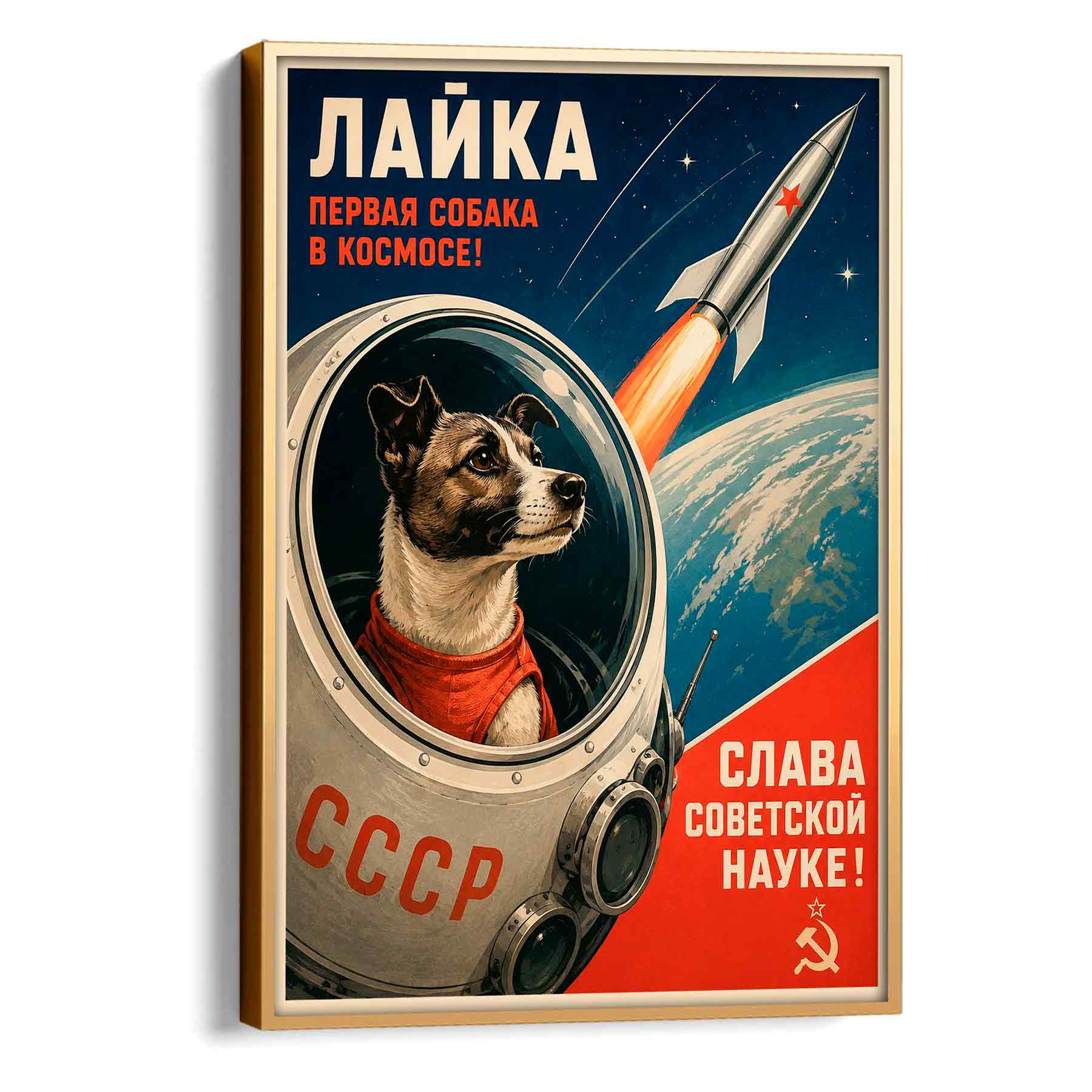 Juliste propaganda neuvostoliitto avaruus LÖ 40×55 50×70-6aa