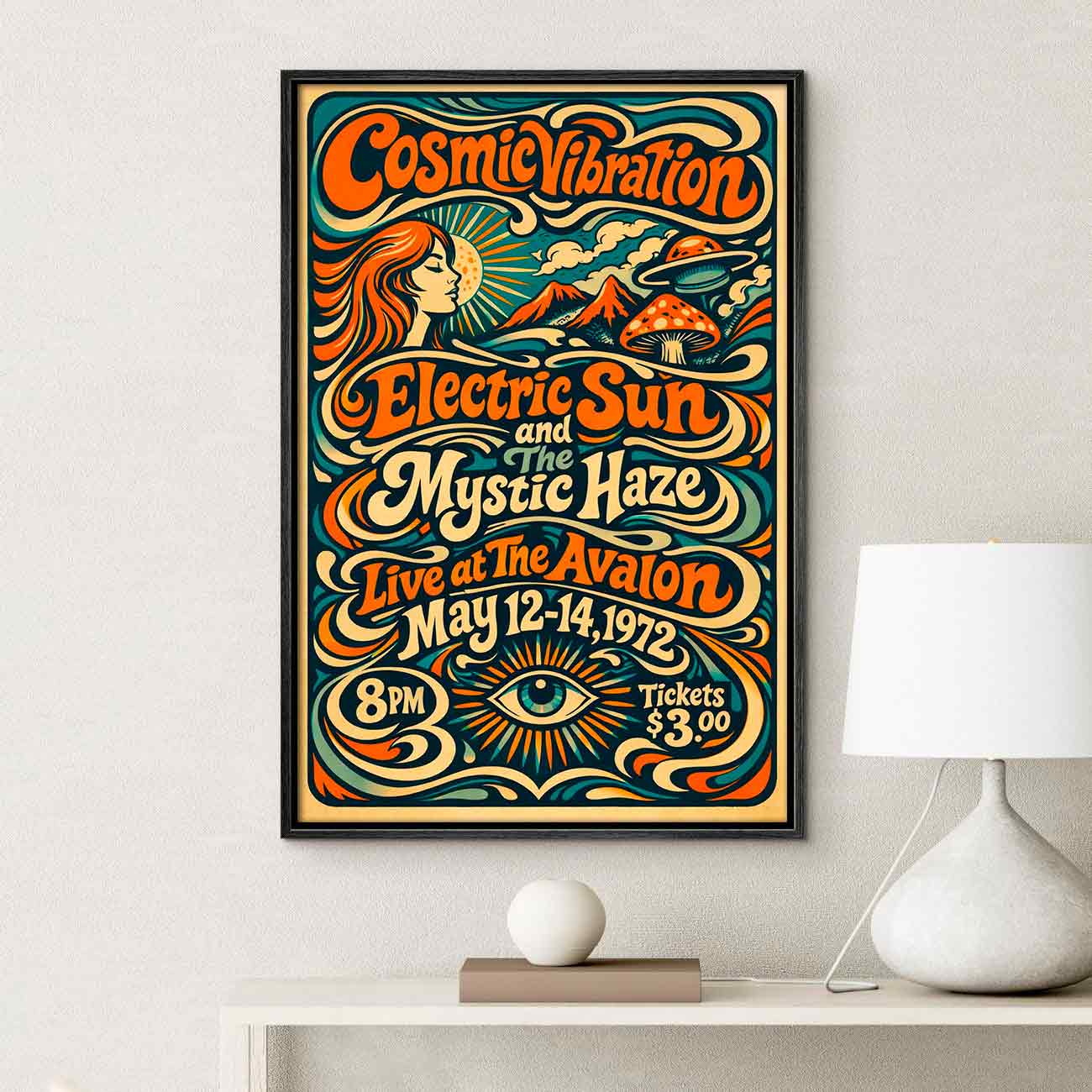 Juliste retro psykedelinen juliste LÖ 50×75 70×105-1aaa