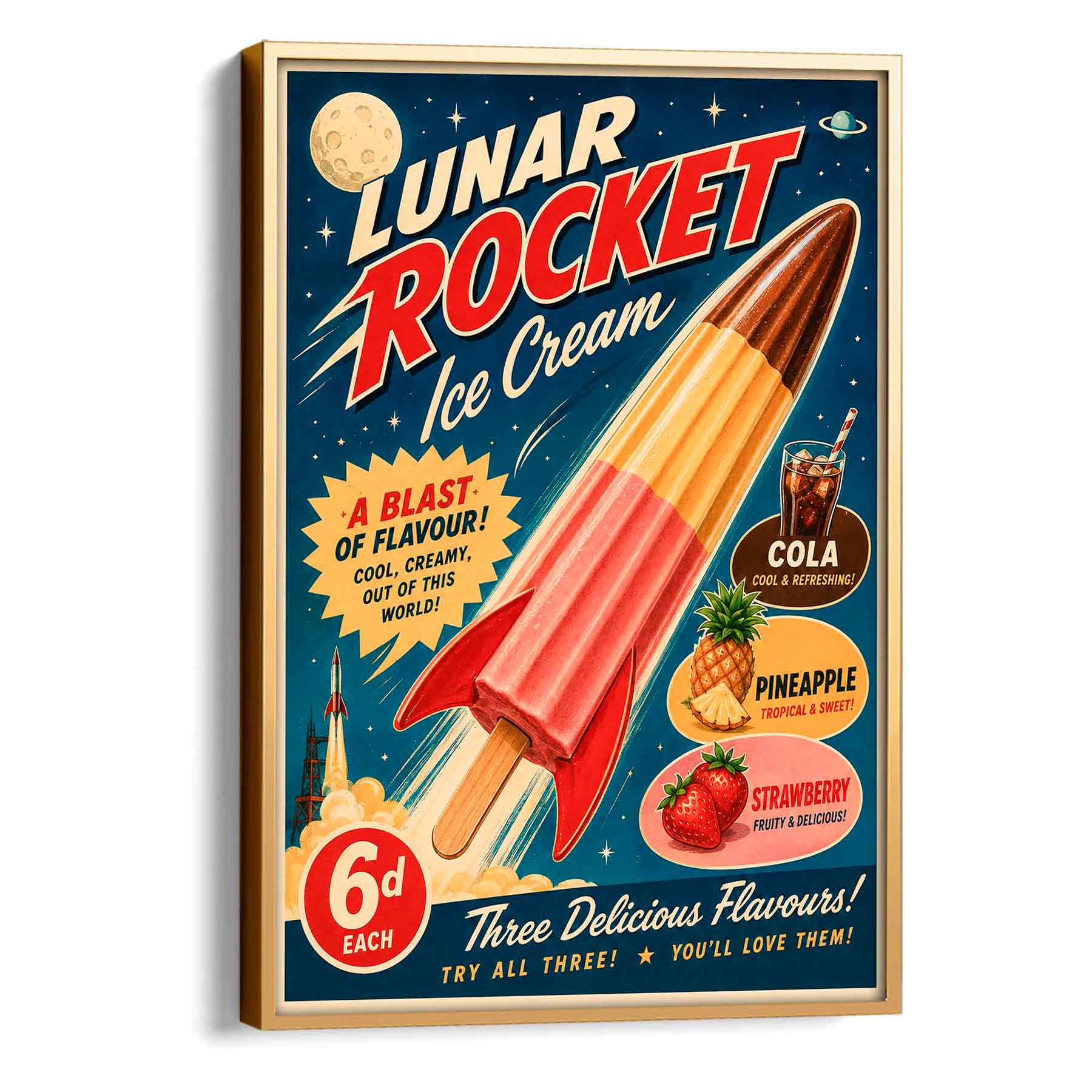 Juliste ruoka ja juomat jäätelö lasten LÖ 40×55 50x70aa