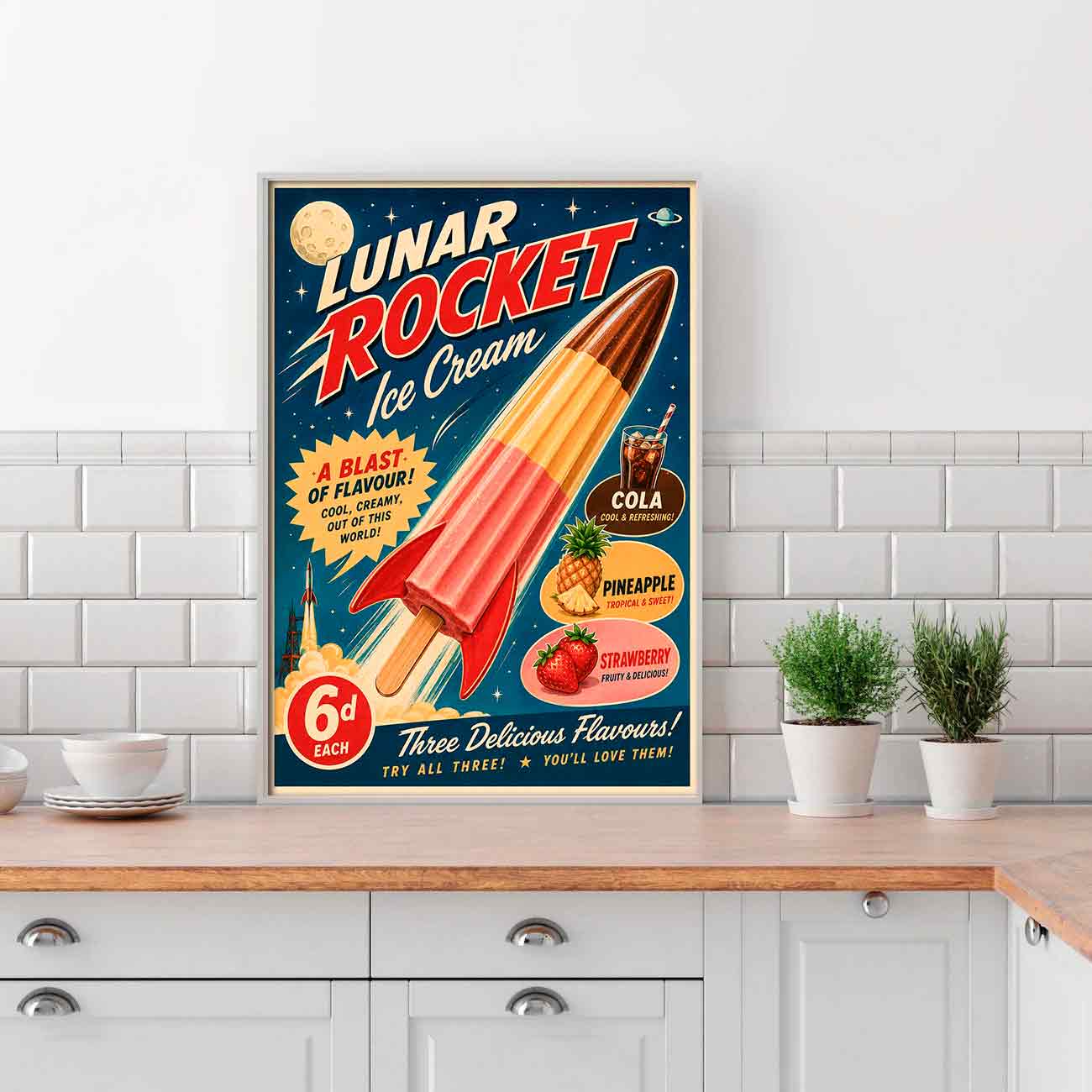 Juliste ruoka ja juomat jäätelö lasten LÖ 40×55 50x70aaa