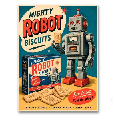 Juliste Mighty Robot Biscuits