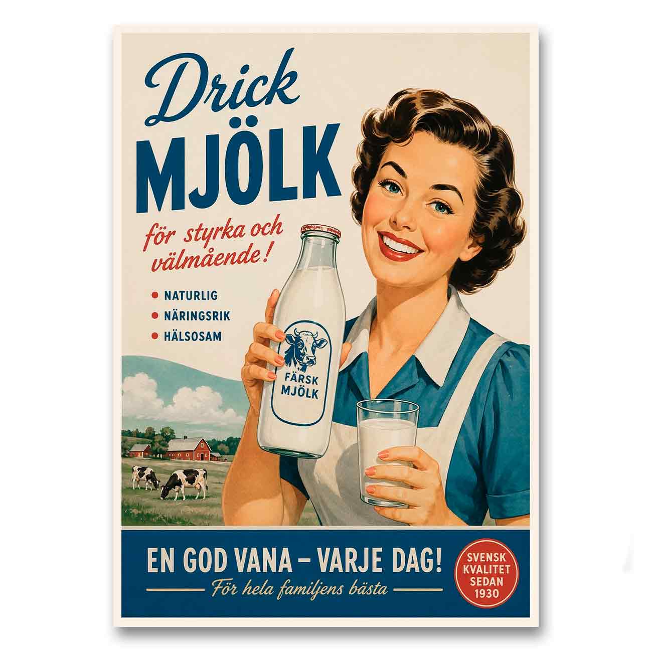 Juliste Drick mjölk för styrka och välmående