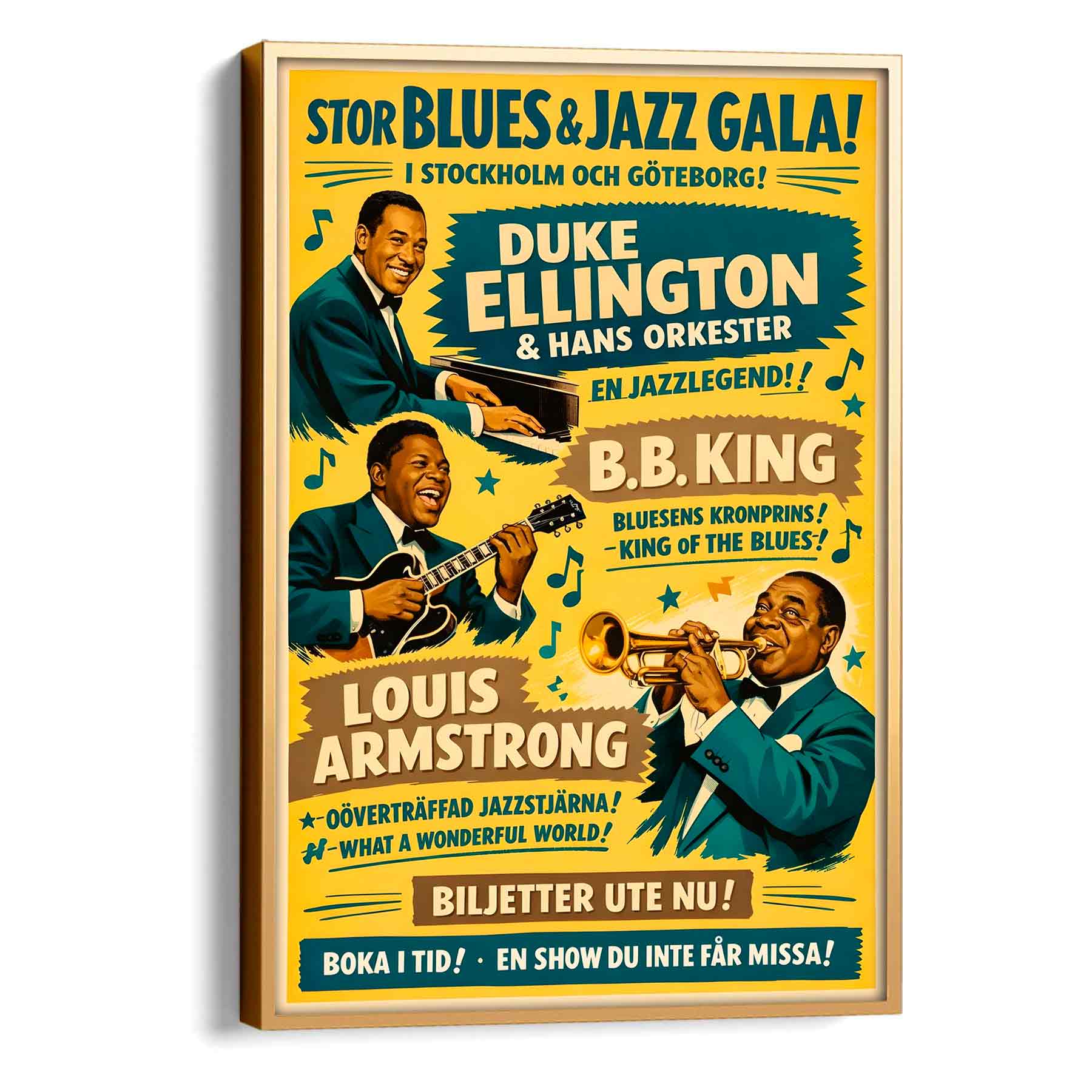 Juliste vintage musiikki blues jazz 1 LÖ 50×75 70×105-2aaa
