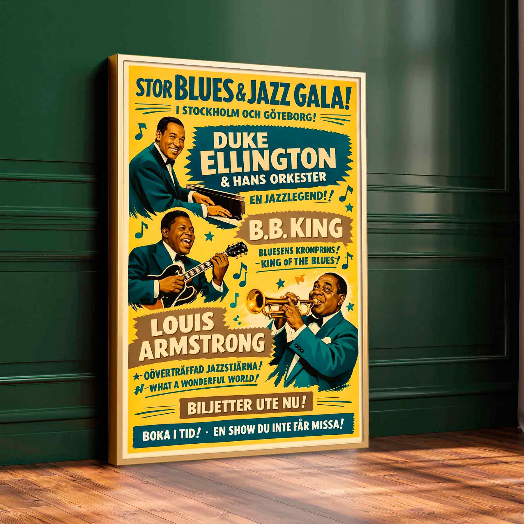 Juliste vintage musiikki blues jazz 1 LÖ 50×75 70×105-2aaaa