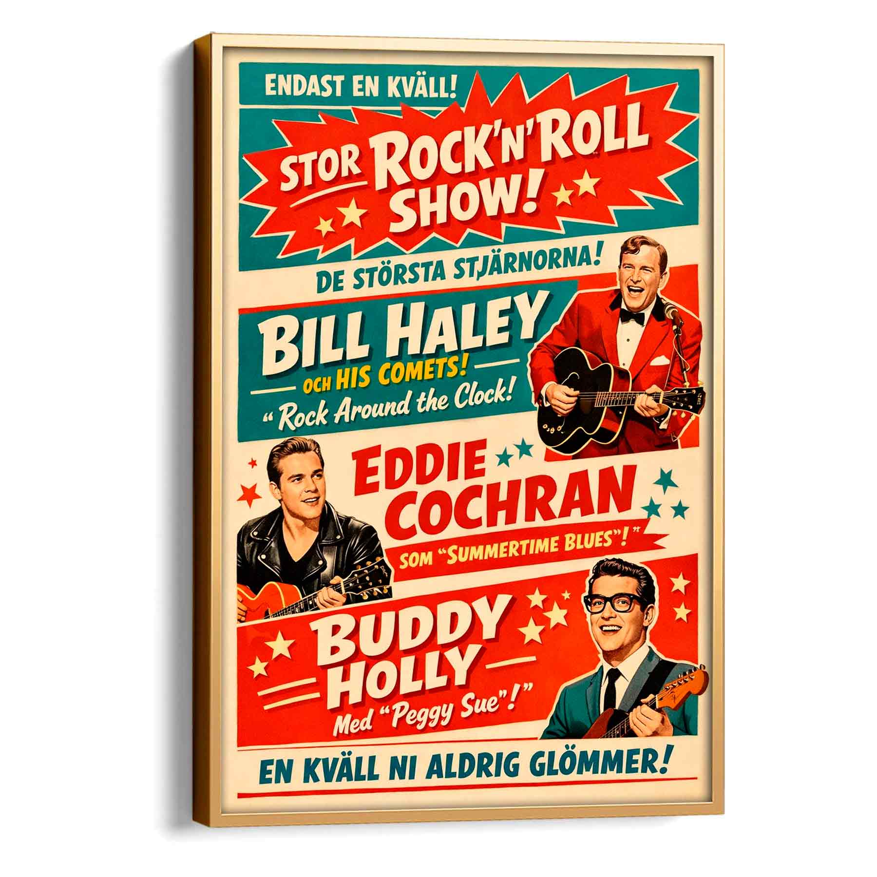 Juliste vintage rock n roll show 50s swe 2 LÖ 50×75 70×105-1aa
