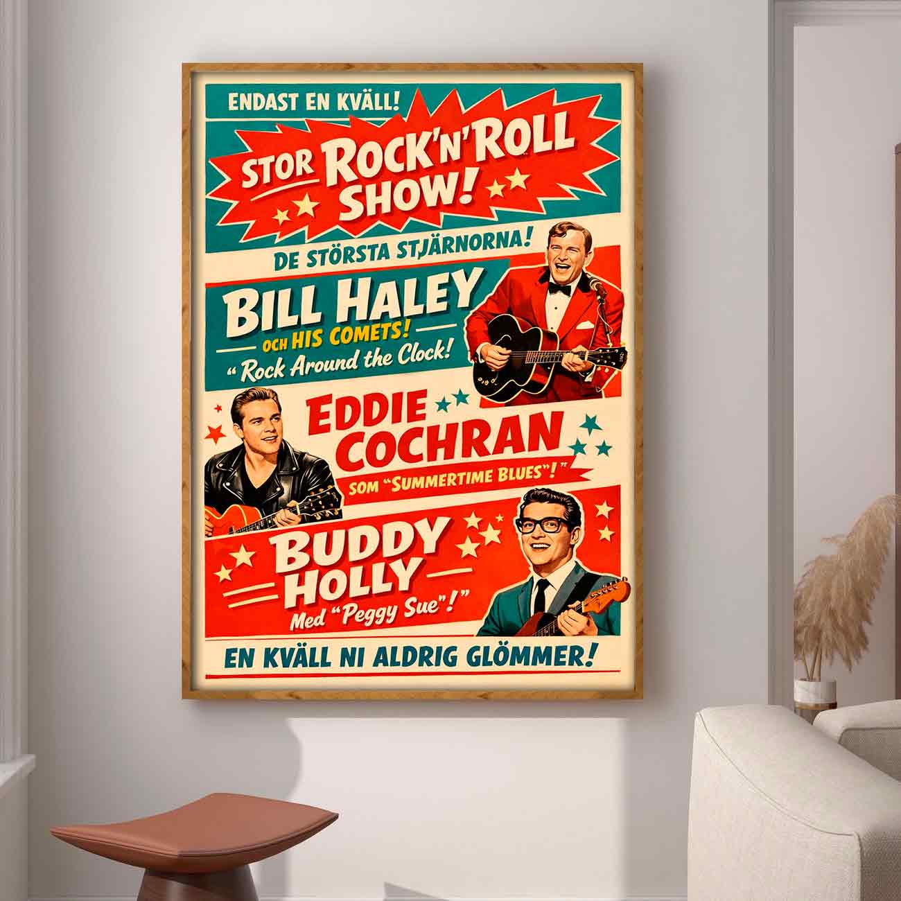 Juliste vintage rock n roll show 50s swe 2 LÖ 50×75 70×105-1aaa