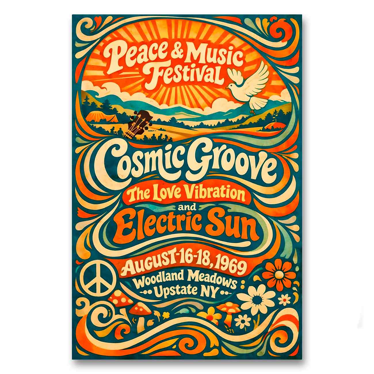 Retrojuliste Psychedelic Rock Concert LÖ 50×75 70×105-4a