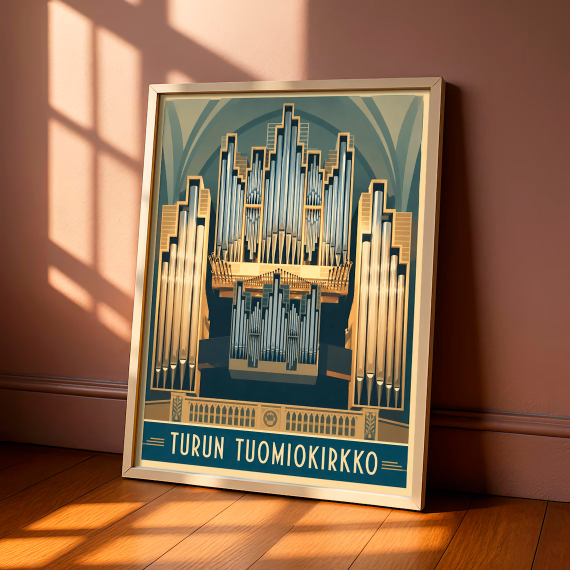 Turun tuomiokirkon urut retrojulisteessa LÖ 50x70aaa